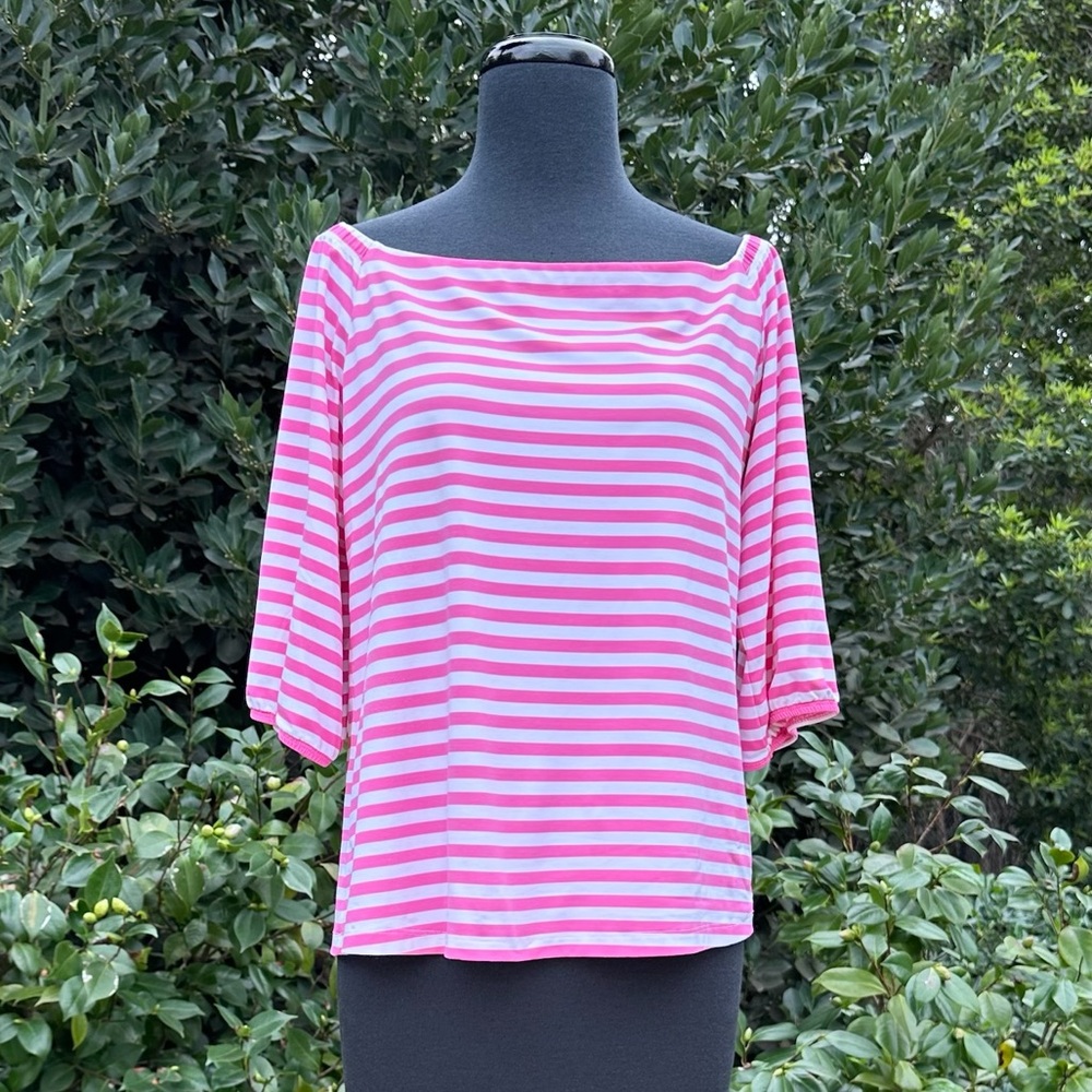 J. McLaughlin "Kay Bangle Stripe" off-the-shoulder top - size M